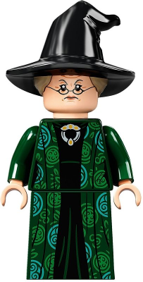 Professor Minerva McGonagall, Dark Green Robe and Cape, Hat with Hair