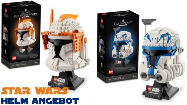 LEGO&reg; Star Wars Clone Commander Cody Helm (75350) &amp;  LEGO&reg; Star Wars Captain Rex Helm (75349) ANGEBOT