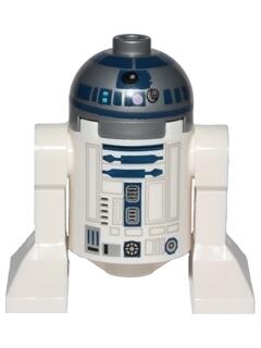 R2-D2 (Flat Silver Head, Dark Blue Printing, Lavender Dots)